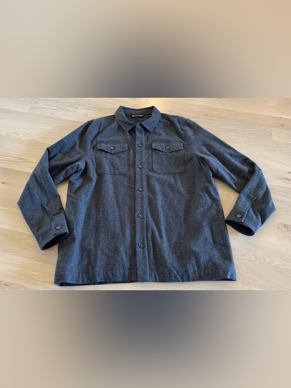 Travis Mathew cotton long sleeve Shacket gray size large